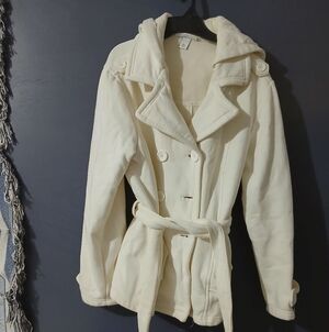 Dressbarn Cream Pea Coat